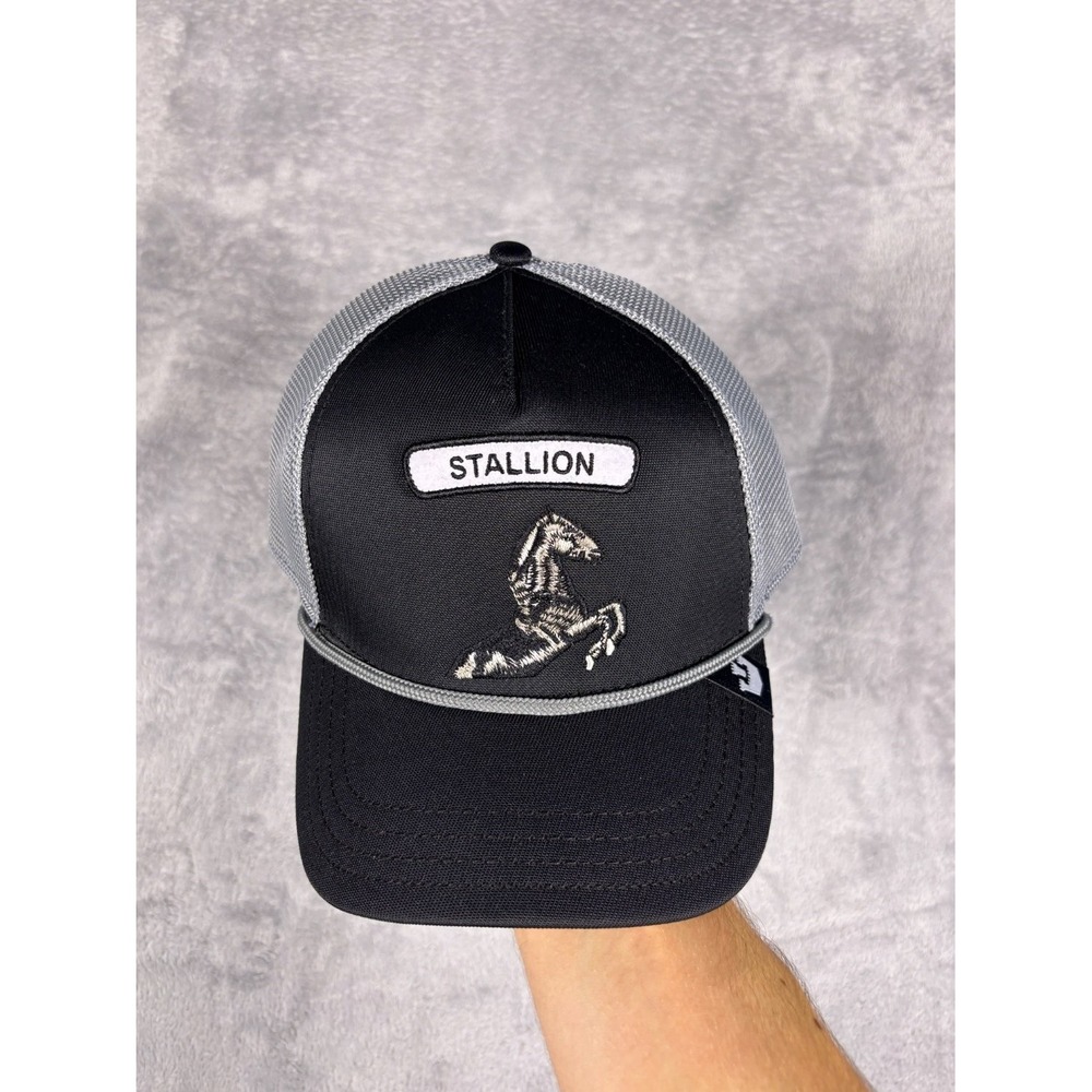 Goorin Bros. Stallion Trucker Hat Horse GB2 Mens OS Black NWT Mesh Back